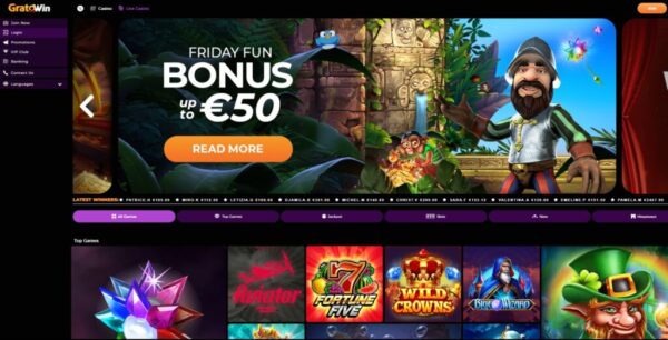 Codes bonus du casino GratoWin
